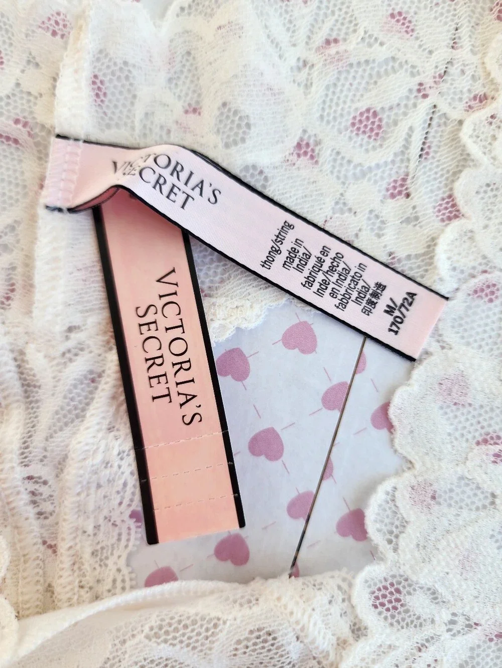 3 VICTORIA'S SECRET THE LACIE THONG PANTIES LOT OF 3 Pack SEXY ROMANTIC M